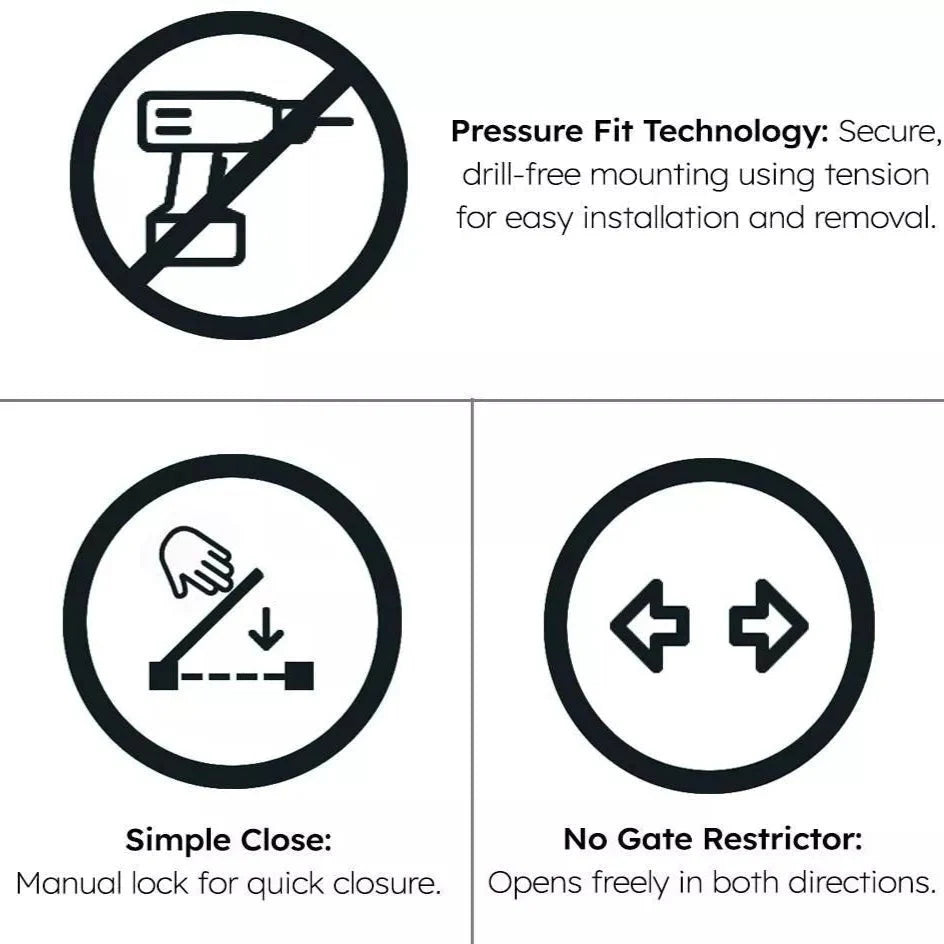 Baby Safety Stair Gate – Pressure Fit Extra Wide