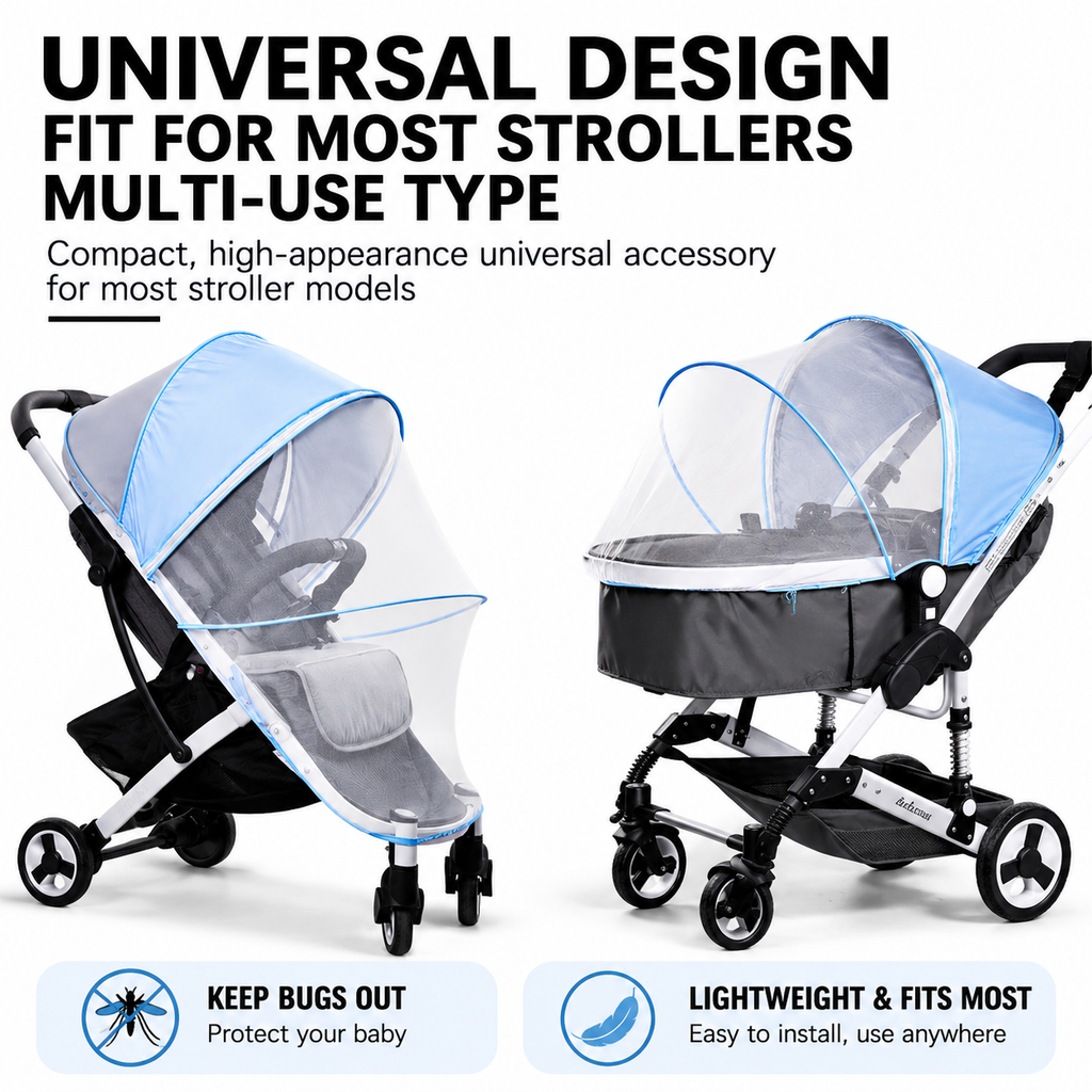 Universal Baby Stroller Sun Shade & Mosquito Net