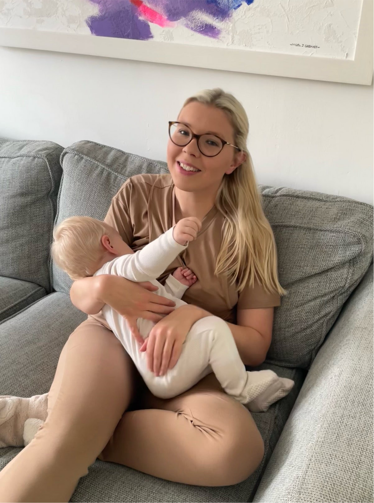 Mocha Cotton Breastfeeding Pyjamas