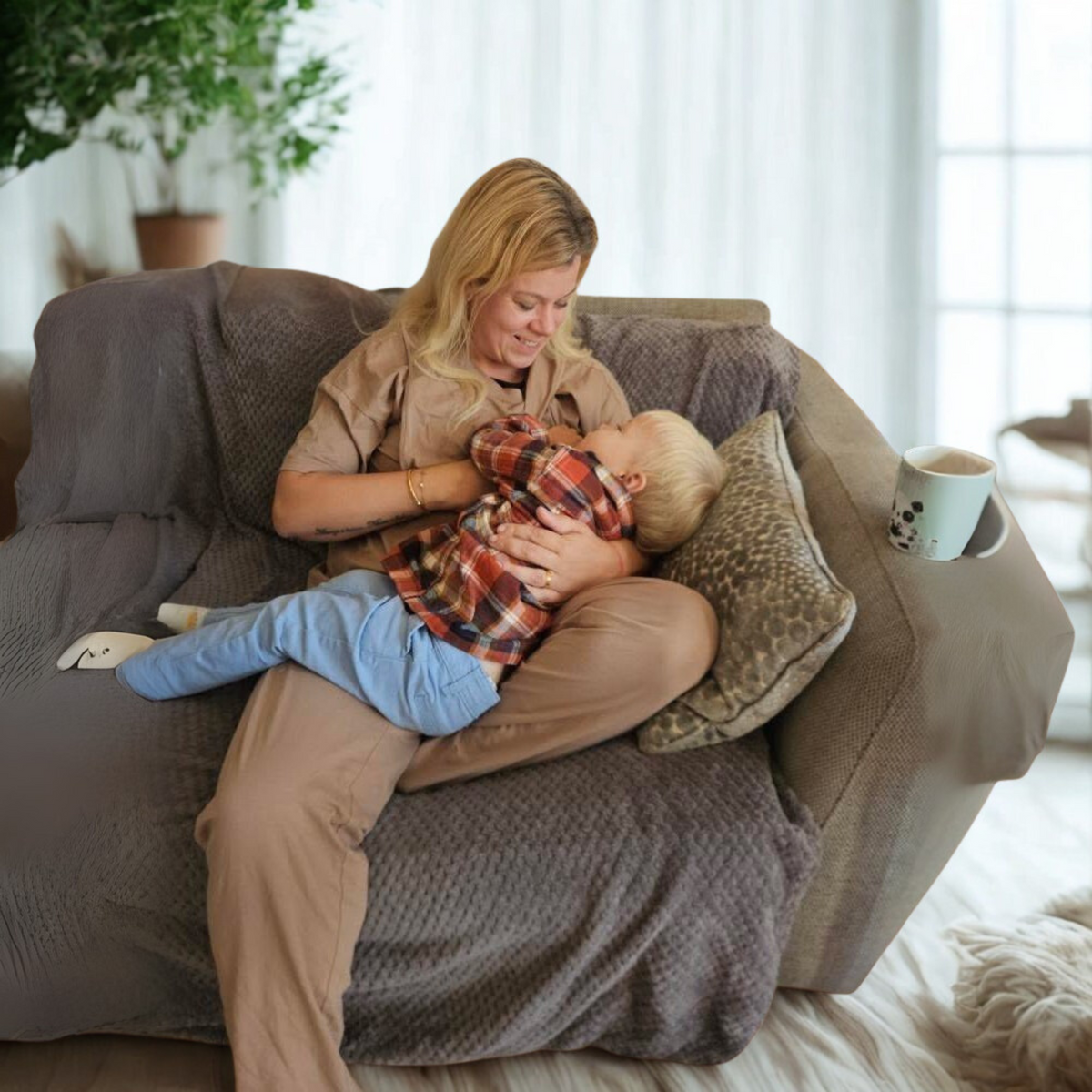 Mocha Cotton Breastfeeding Pyjamas