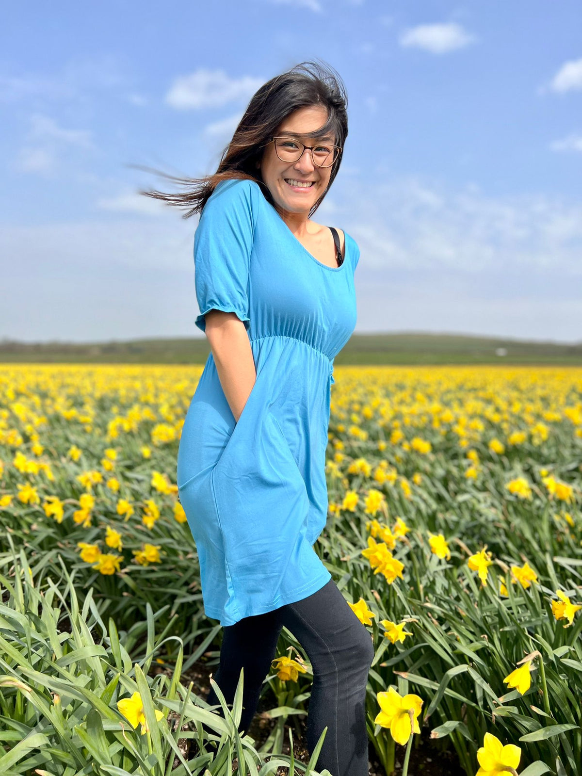 Petite Blue Dress with Pockets
